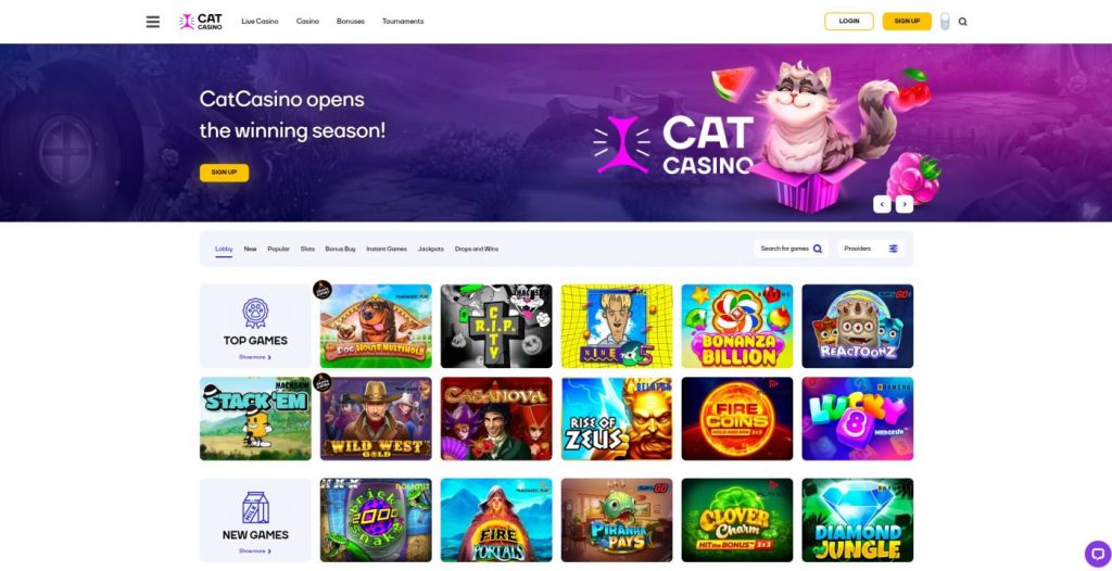 Cat Casino main screen Cat Casino main screen