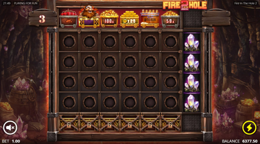 Fire in the Hole 2 Bonus Game screen
