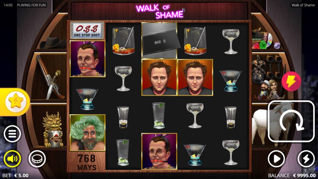 Reels Screen Walk of Shame Slot: Reels Screen