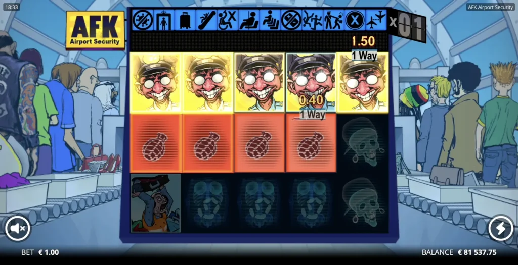 AFK Airport Security slot base-game win gameplay screenshot
