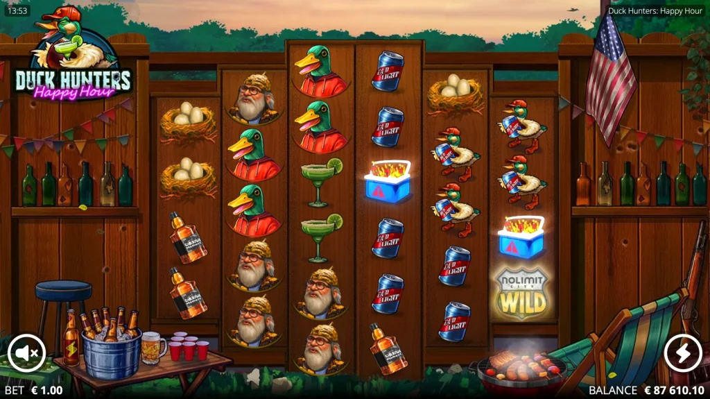 Duck Hunters: Happy Hour slot — base game. Duck Hunters: Happy Hour slot base game gameplay screenshot