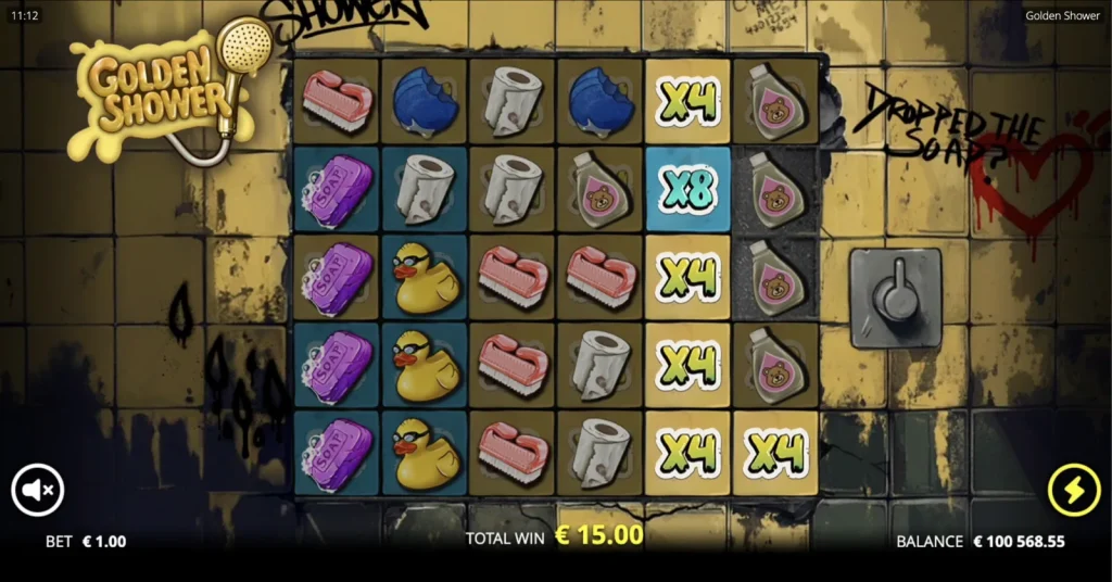 Golden Shower slot base game win gameplay screenshot