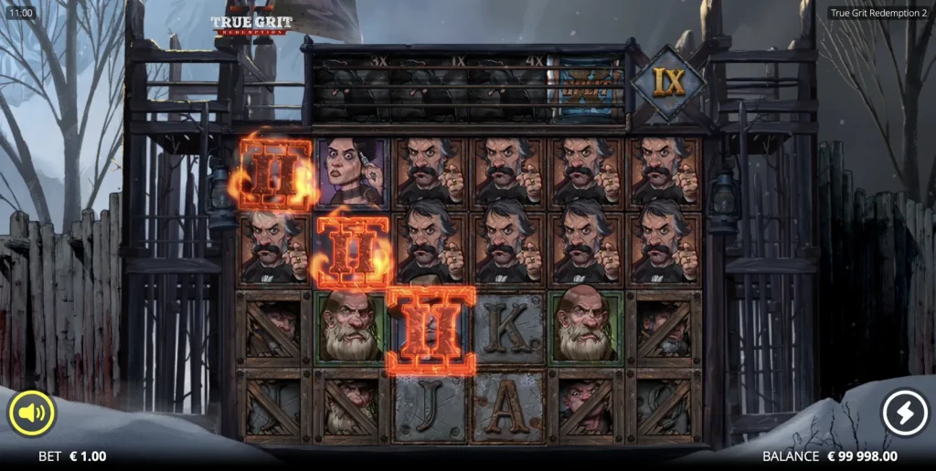 True Grit Redemption 2 slot — base-game win. True Grit Redemption 2 slot base-game win gameplay screenshot
