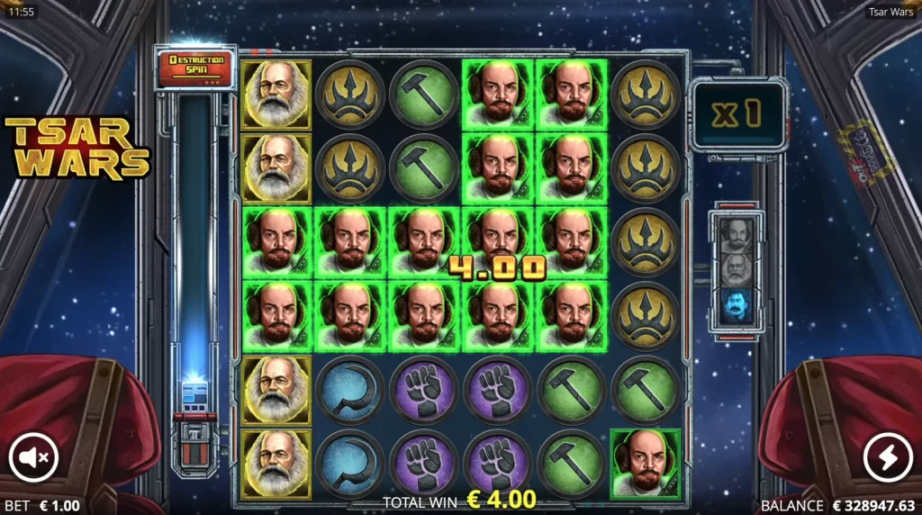 Slot Tsar Wars — kemenangan kelompok gim dasar. Tangkapan layar permainan slot Tsar Wars: kemenangan kelompok gim dasar